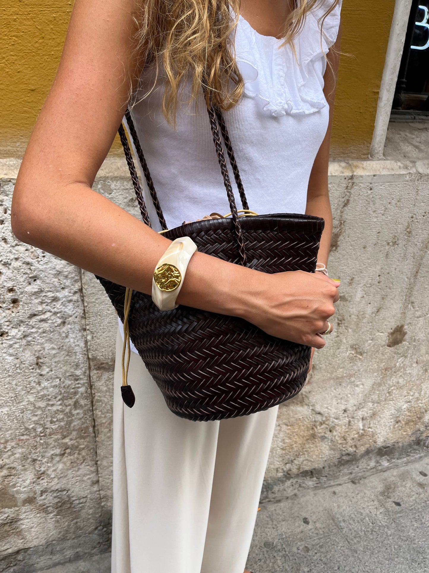 Bolso piel trenzado Bombonera