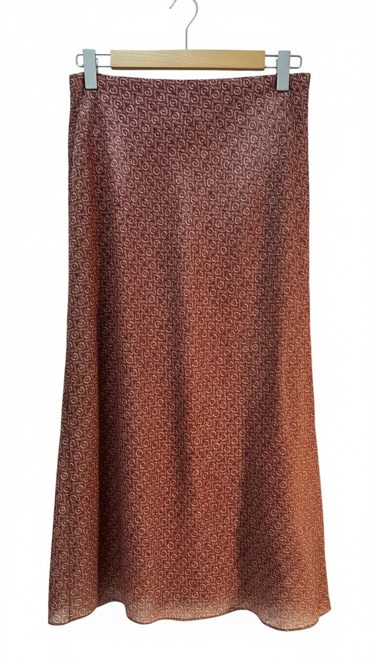 Falda de gasa estampada color caldera