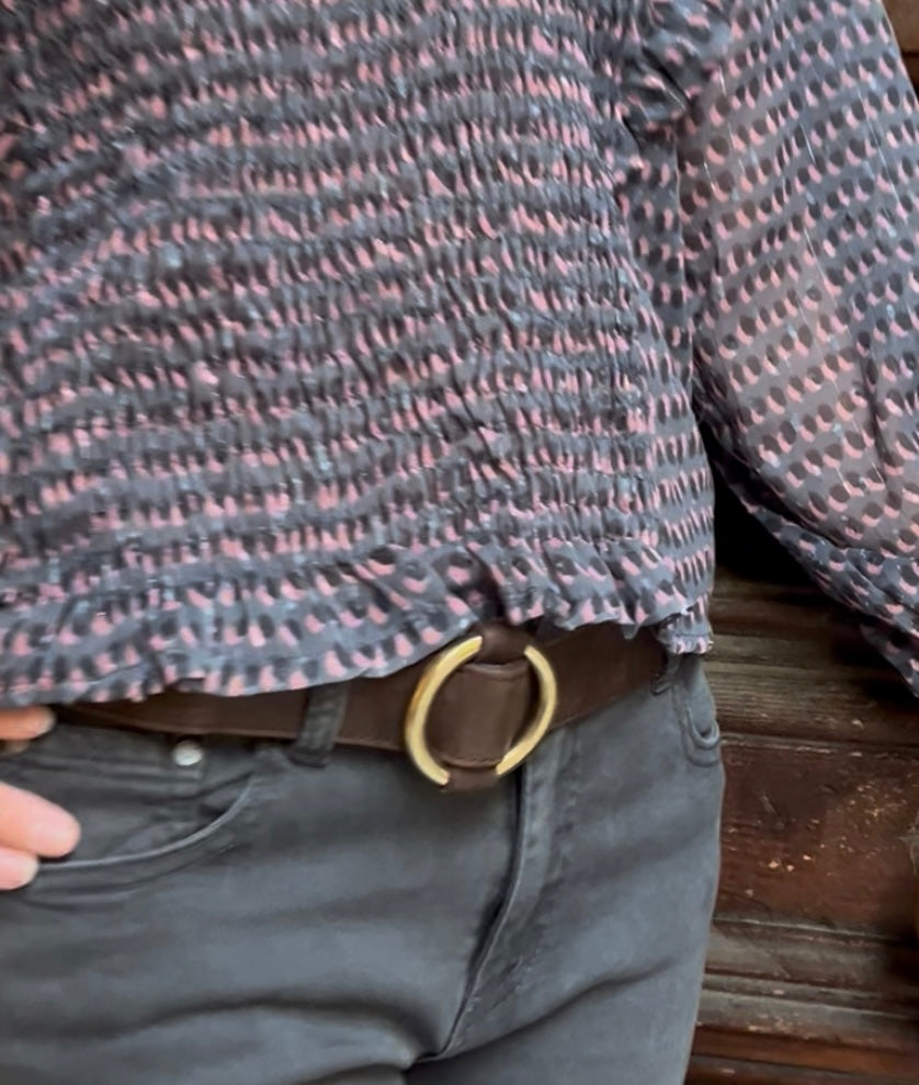 Cinturón de piel color chocolate