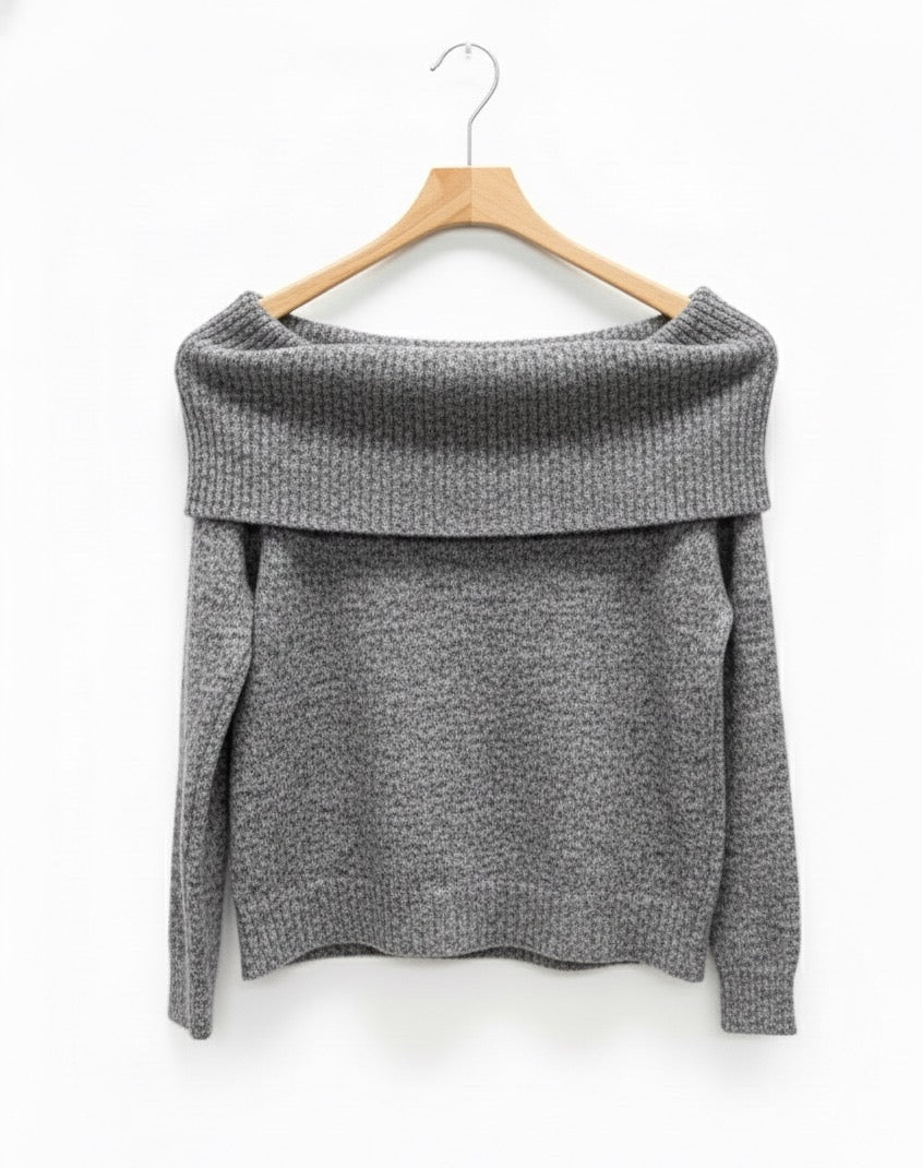 Suéter cuello barca de lana