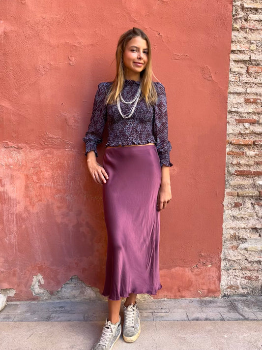 Camisa de gasa fruncida