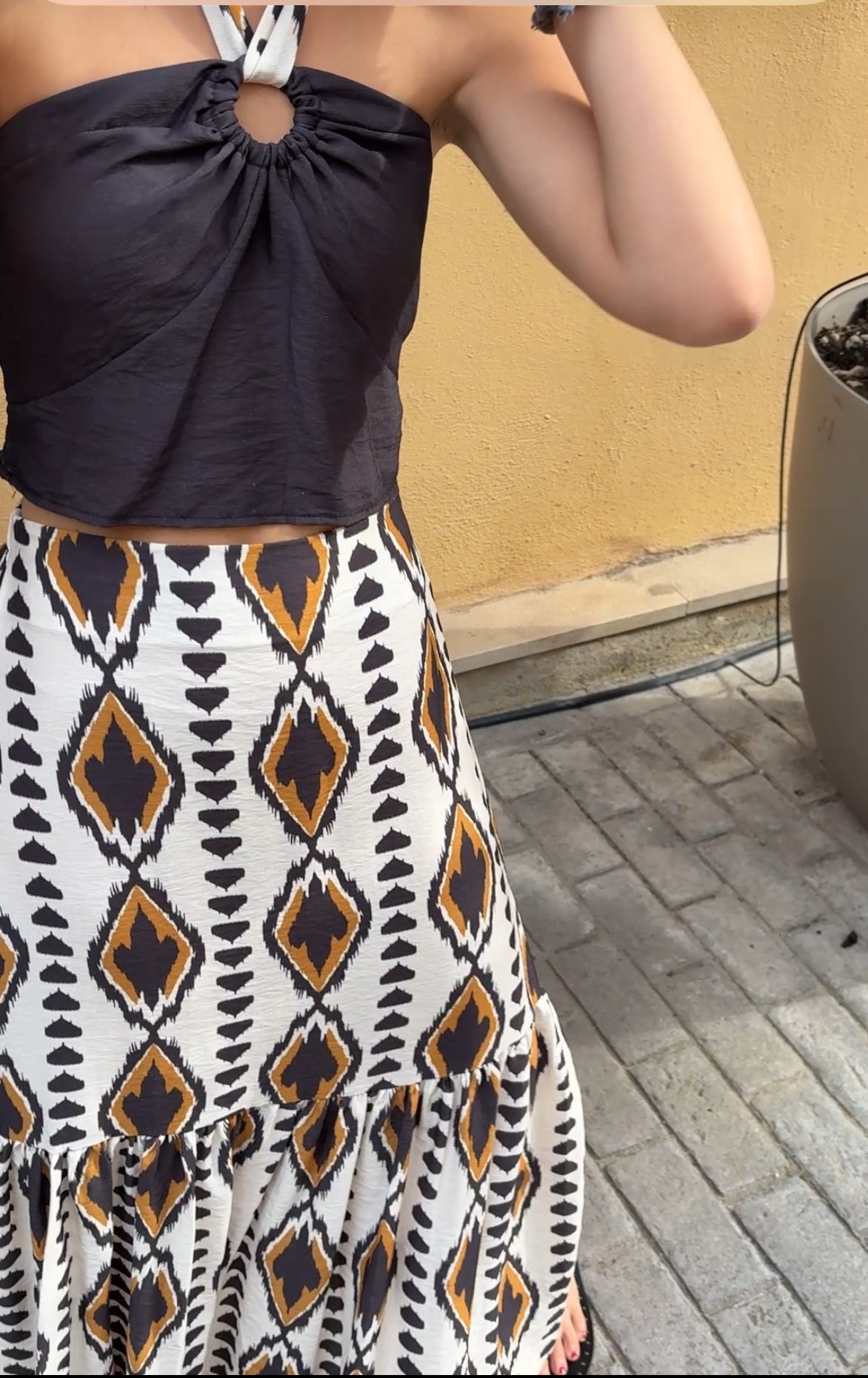 Conjunto de falda y top (2 tonos)
