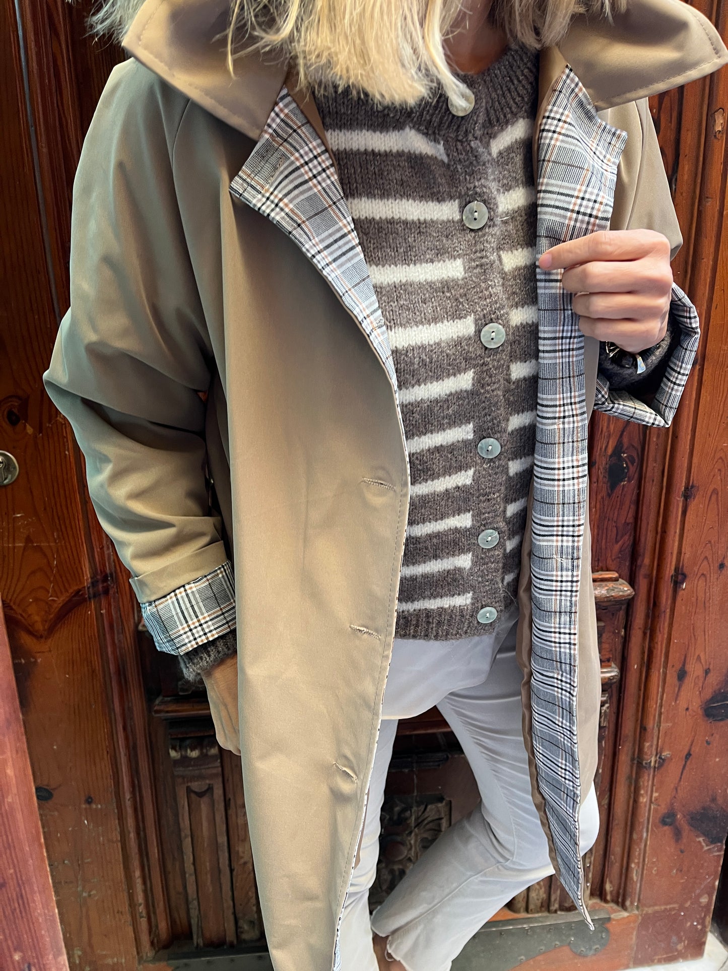 Gabardina con forro de cuadros