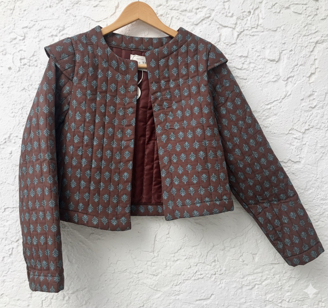 Chaqueta india flor azul o malva