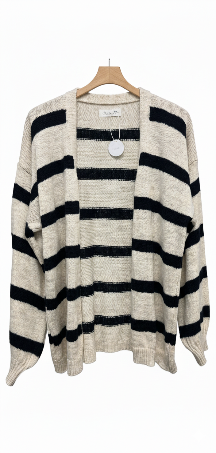 Chaqueta de lana de rayas