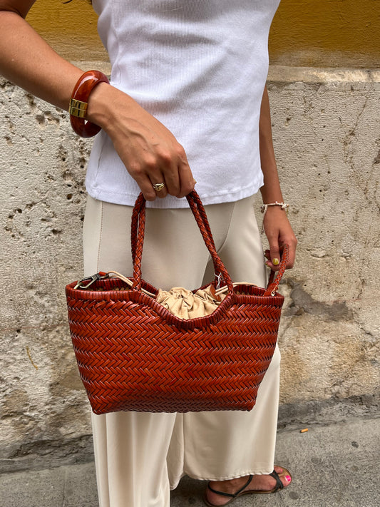 Bolso piel trenzado Pequeño