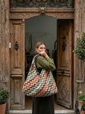Bolso de tela estampado Zig Zag