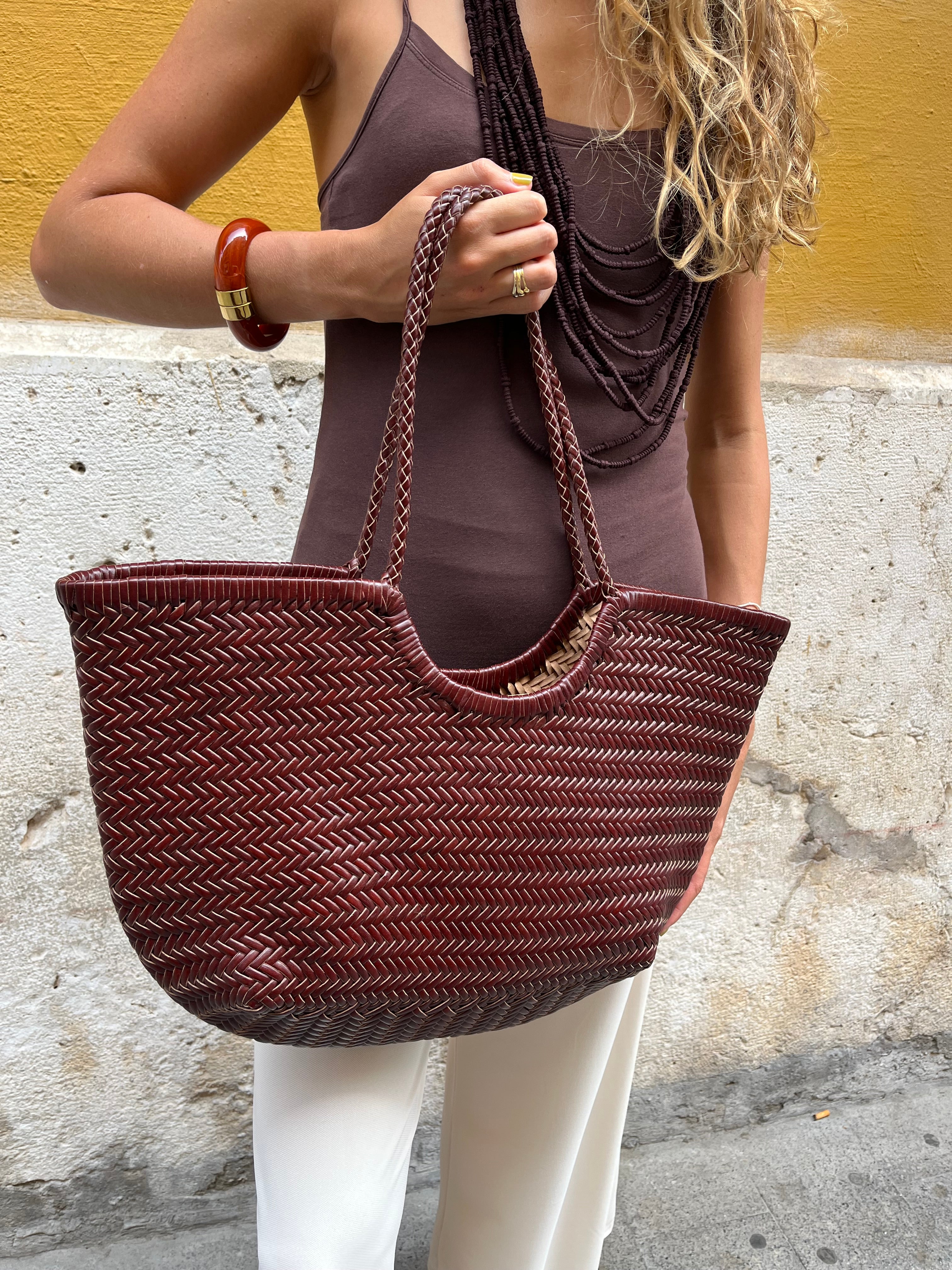 Bolso piel trenzado Grande