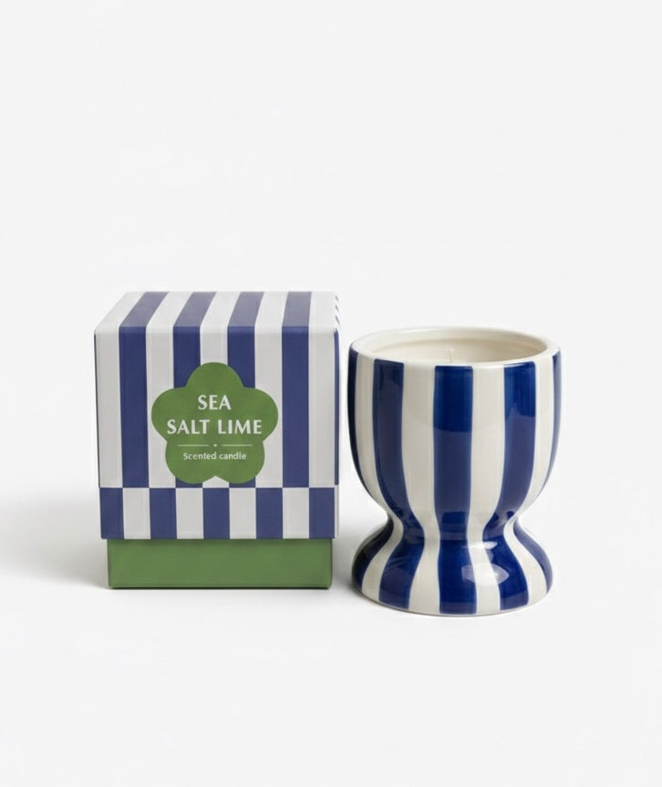 Vela aromática con recipiente de cerámica reutilizable