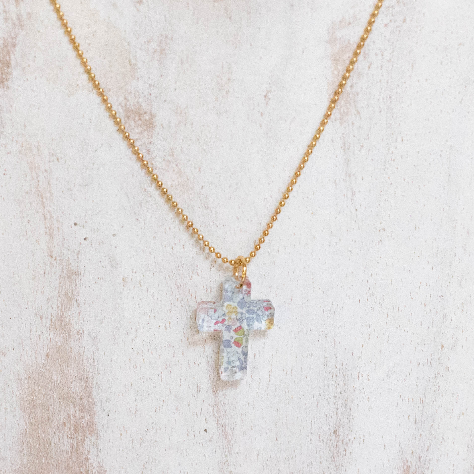 Cadena mini-bolitas Cruz Flores