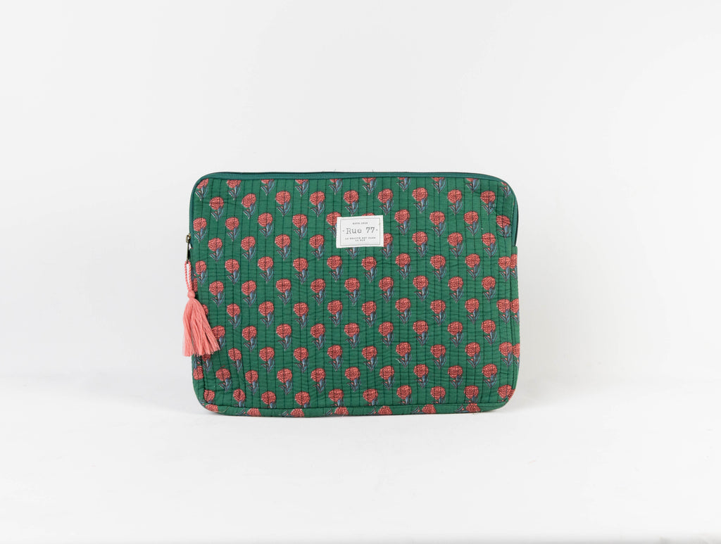 Funda de Laptop con asa y bolsillo exterior para cables VERDE
