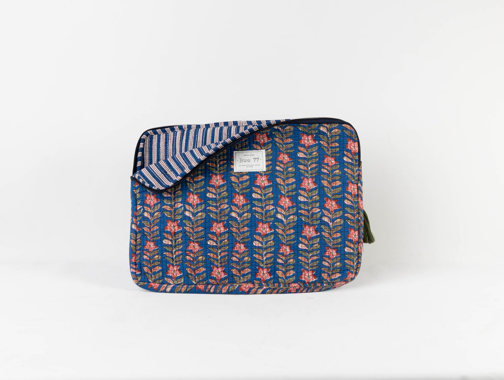 Funda de Laptop con asa y bolsillo exterior para cables AZUL