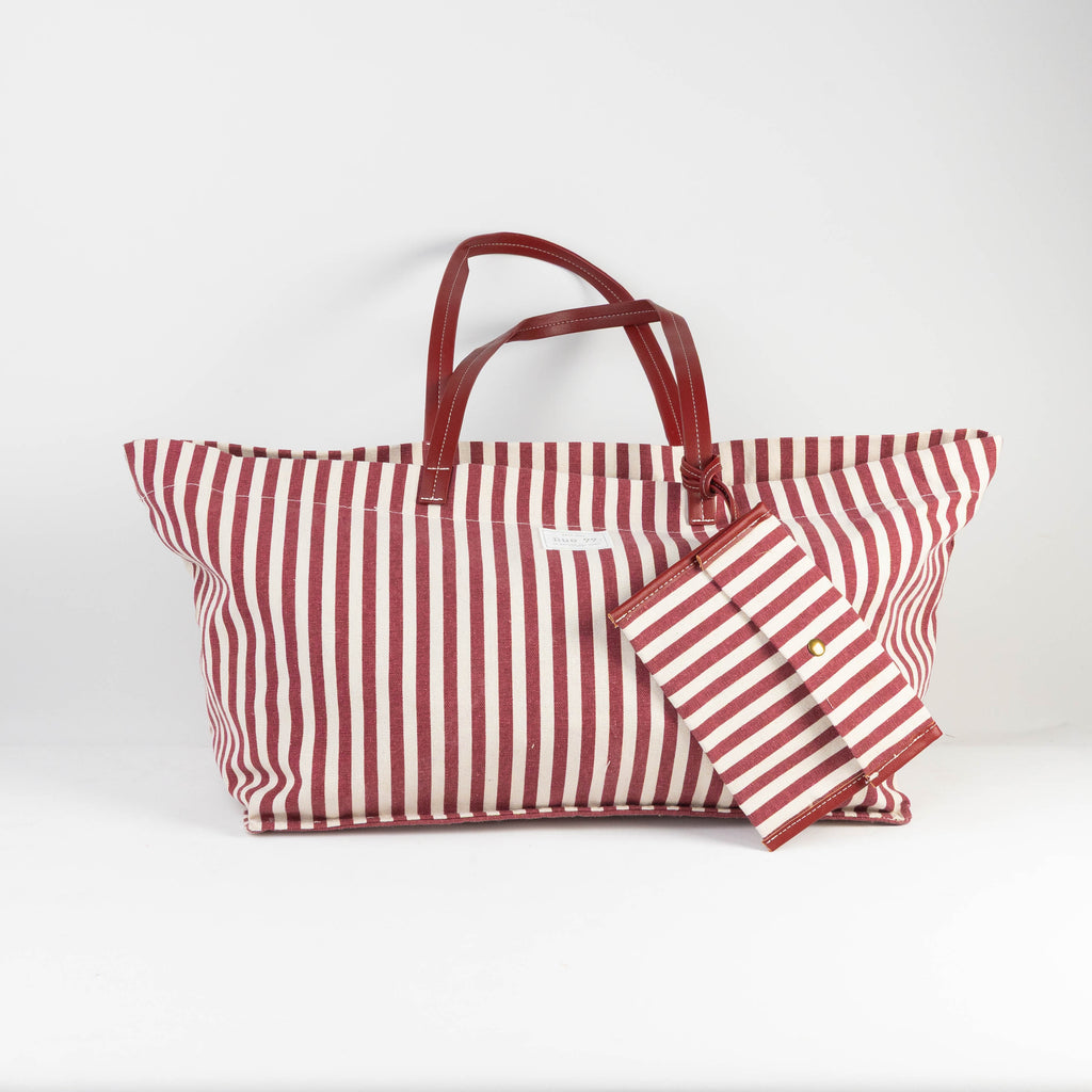 Bolsa multiusos de gran capacidad RAYAS ROJA