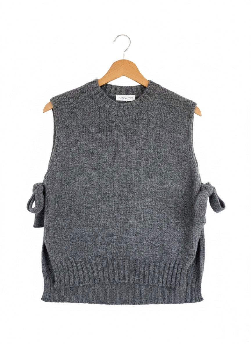 Chaleco lana lazos a los lados