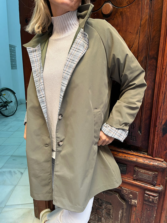 Gabardina con forro de cuadros
