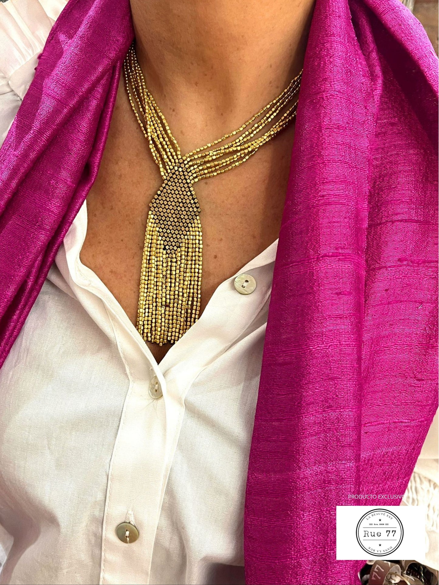 Collar colección Surya rombo oro corto