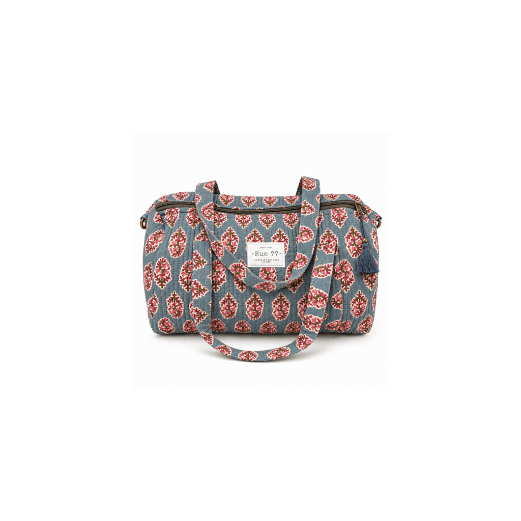 Bolsa EXTRAESCOLAR en block print de la India GRIS
