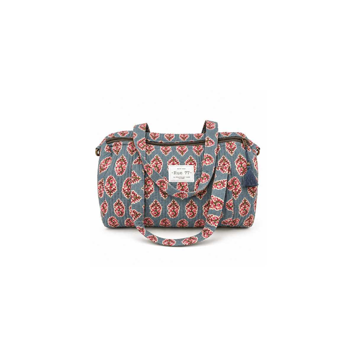Bolsa EXTRAESCOLAR en block print de la India GRIS