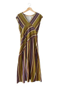 Vestido largo de rayas verde