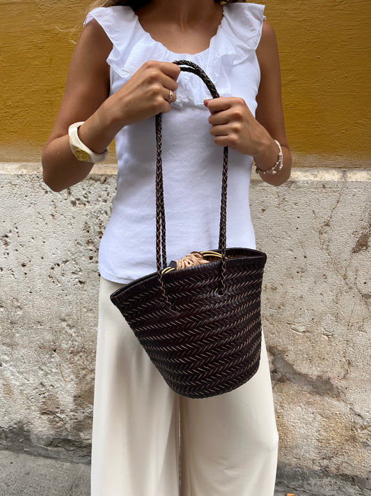 Bolso piel trenzado Bombonera