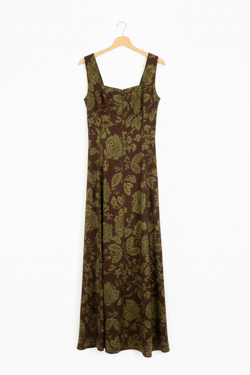 Vestido de flores con ribetes (Flor Roja y Verde)