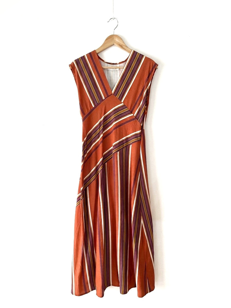 Vestido largo de rayas naranja