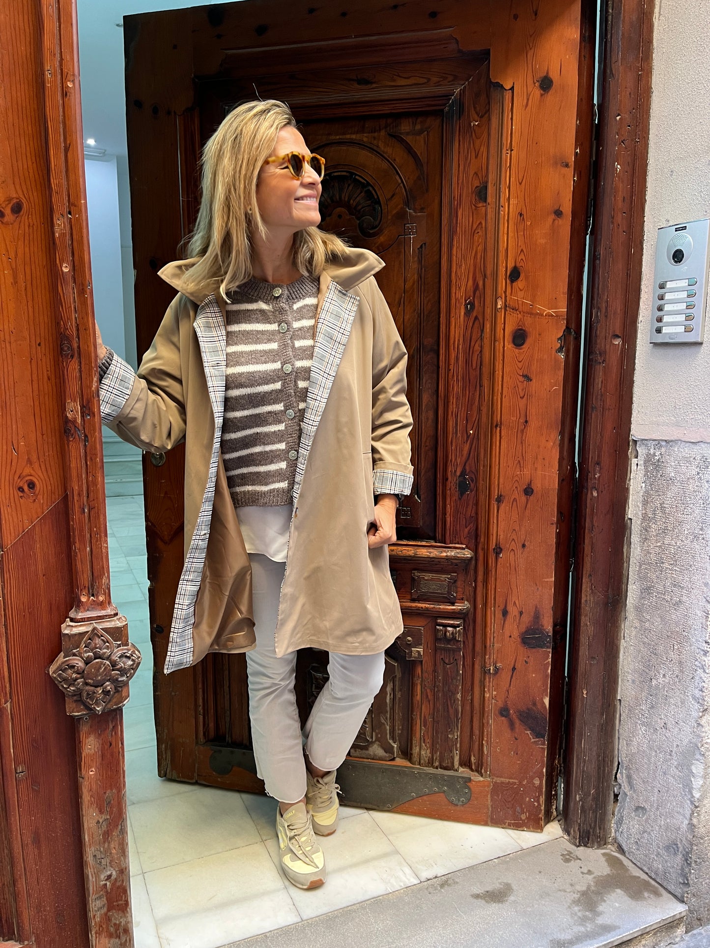 Gabardina con forro de cuadros