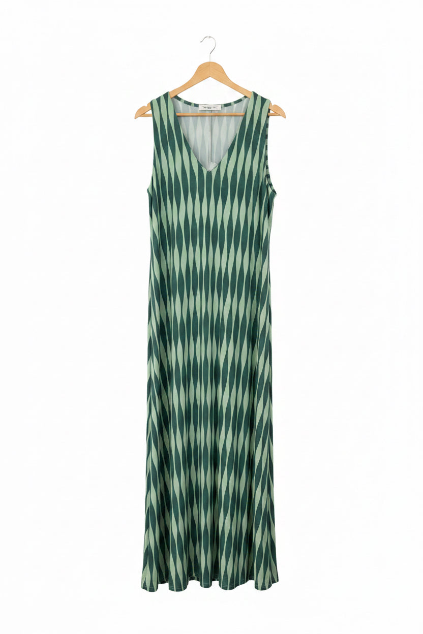 Vestido de licra estampado geométrico
