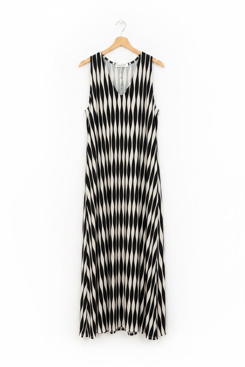 Vestido de licra estampado geométrico