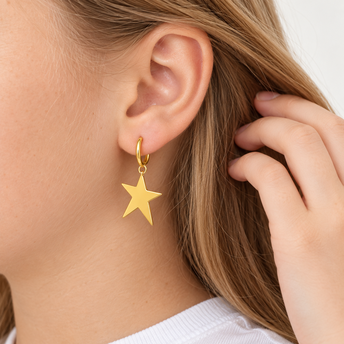 Pendientes estrella colgante