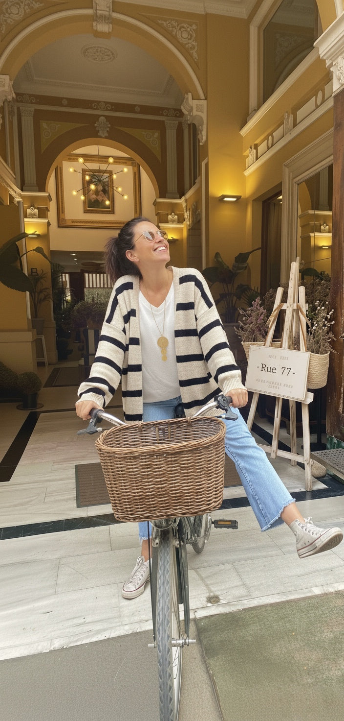 Chaqueta de lana de rayas