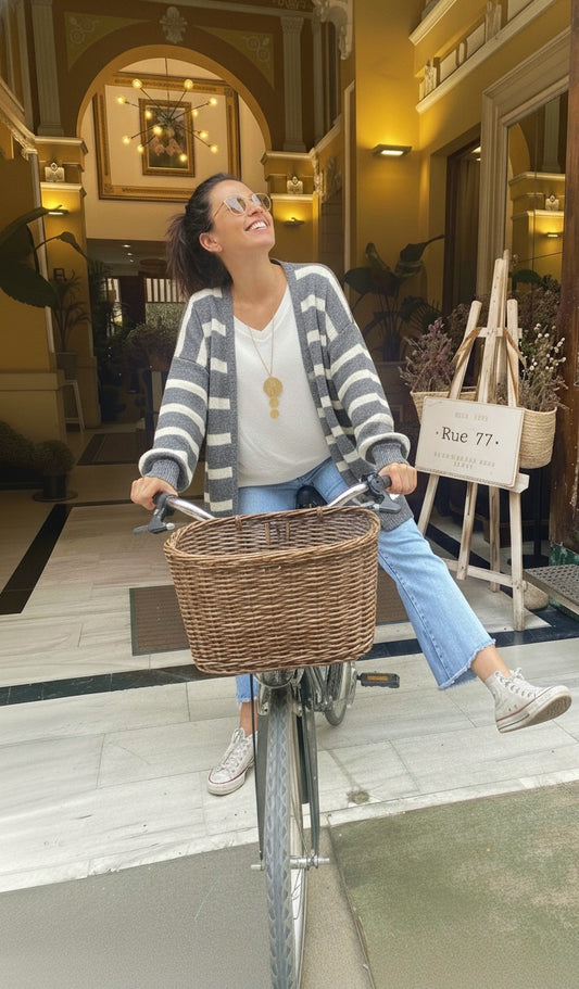 Chaqueta de lana de rayas