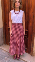 Falda de cuadro Vichy grueso