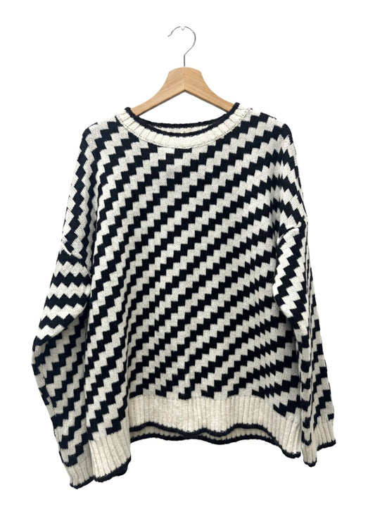 Suéter de lana estampado zig zag