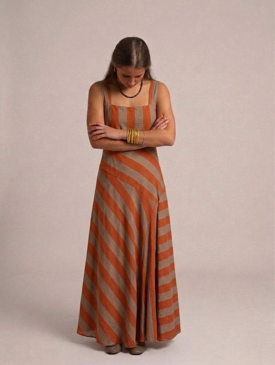 Vestido de rayas anchas (3 tonos)