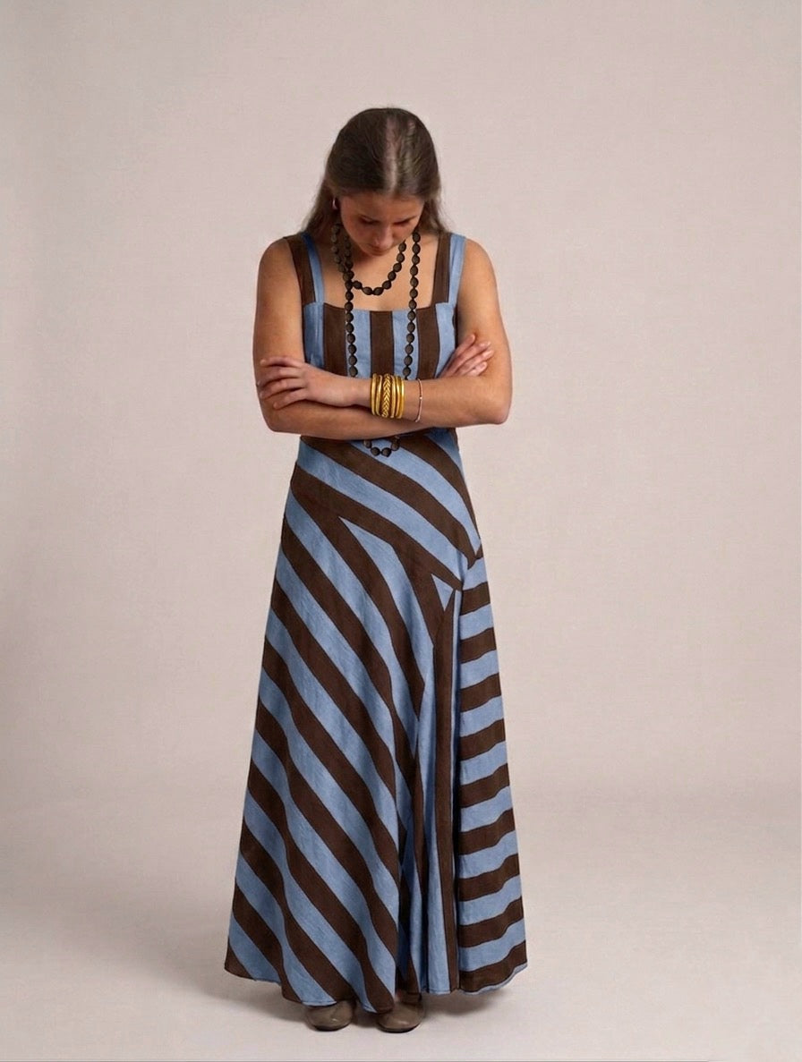 Vestido de rayas anchas (3 tonos)