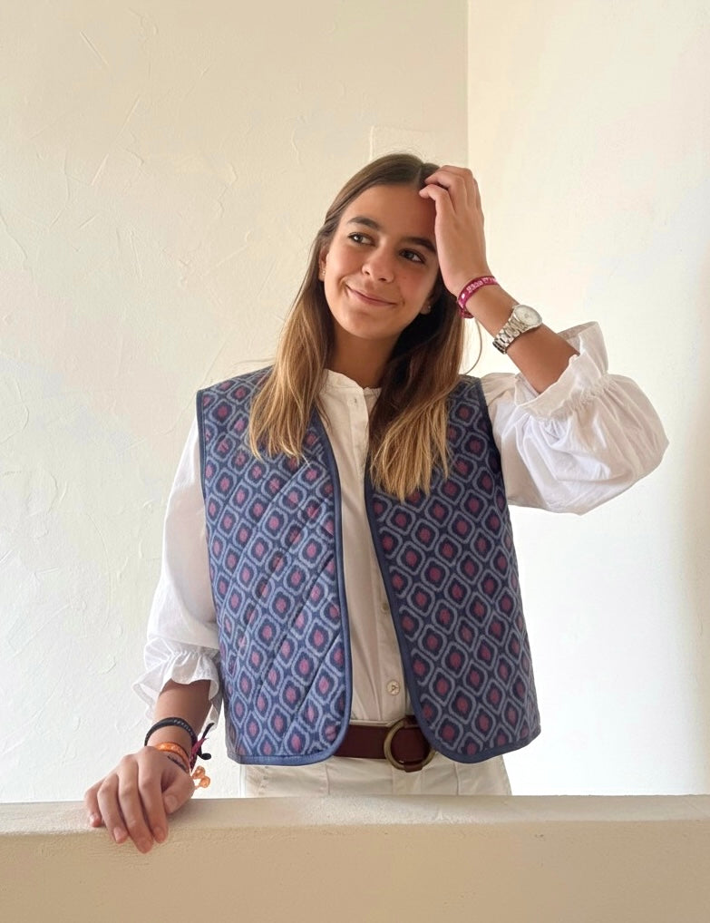 Chaleco estampado acolchado