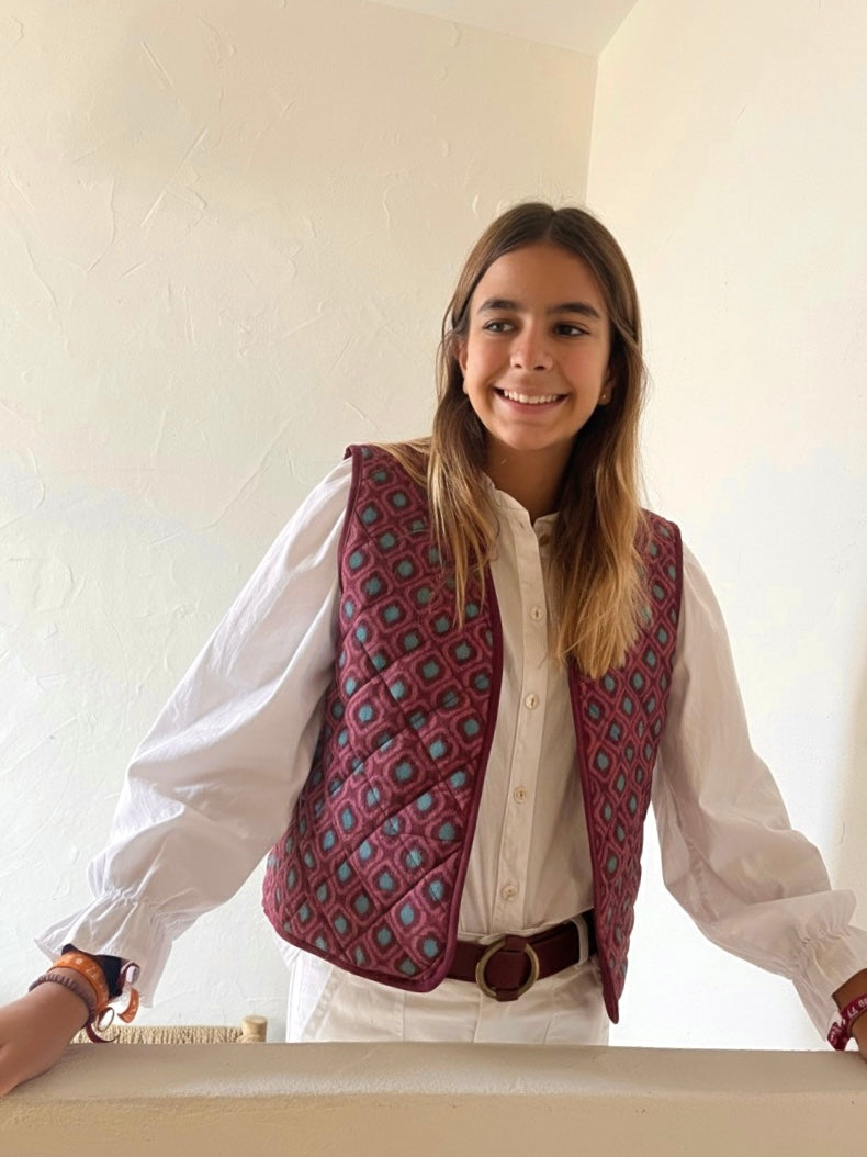 Chaleco estampado acolchado