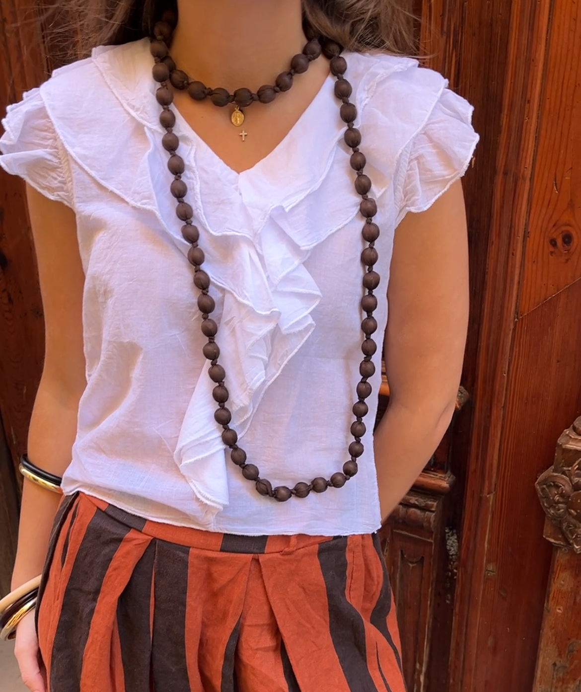 Camisa popelin con volantes