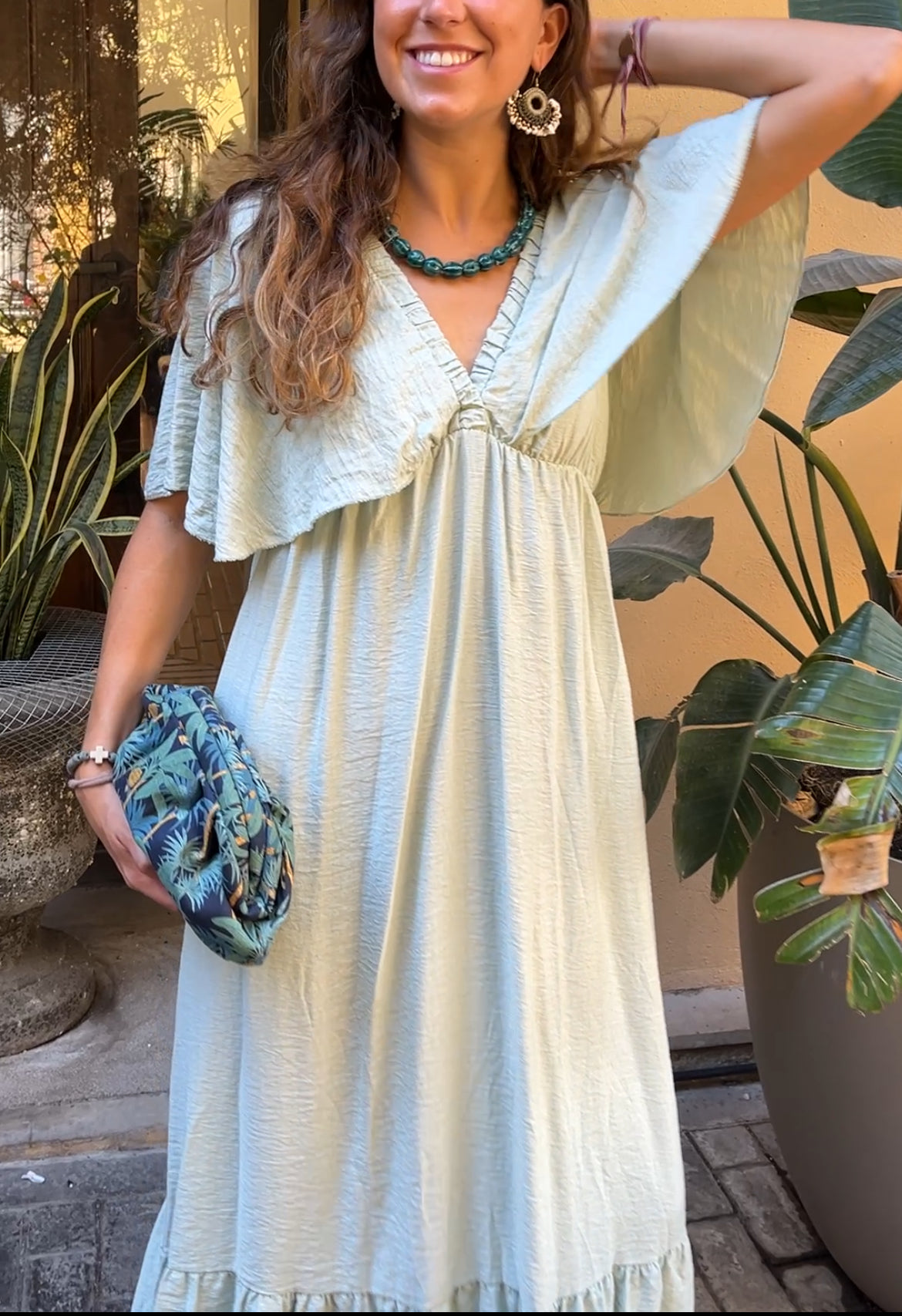 Vestido manga murciélago