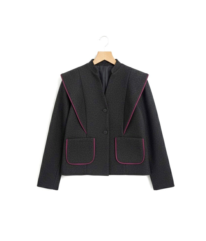 Chaqueta ribete burdeos