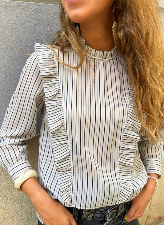 Camisa volantes raya diplomática