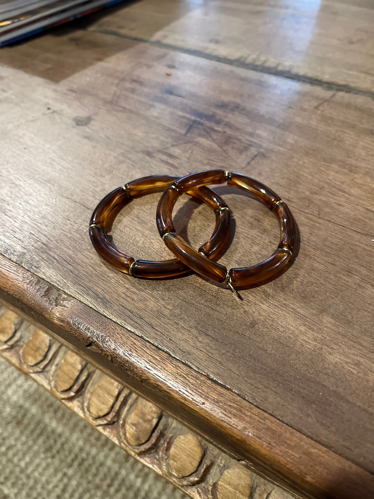 Pack 2 Pulsera elástica efecto carey