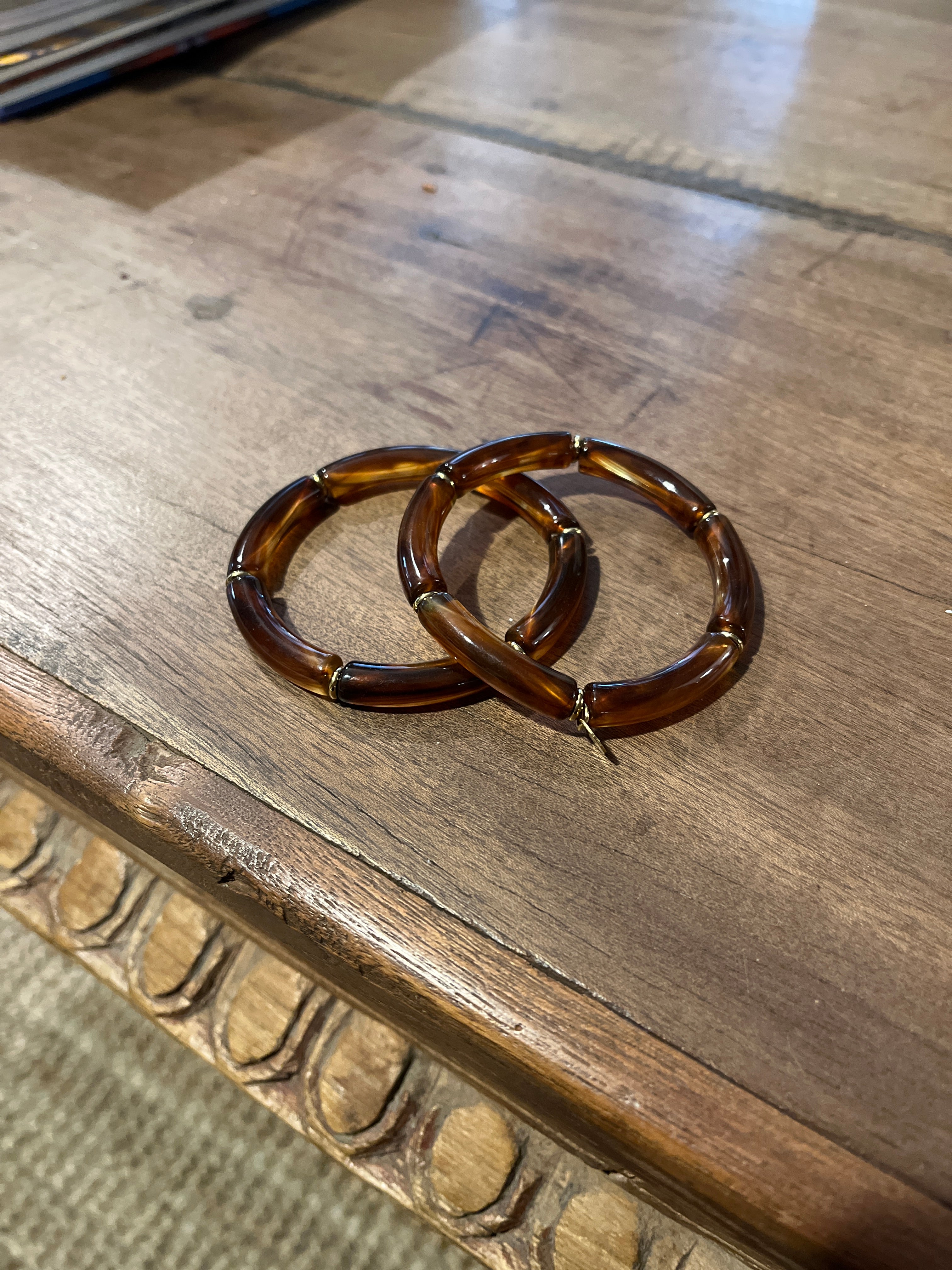 Pack 2 Pulsera elástica efecto carey