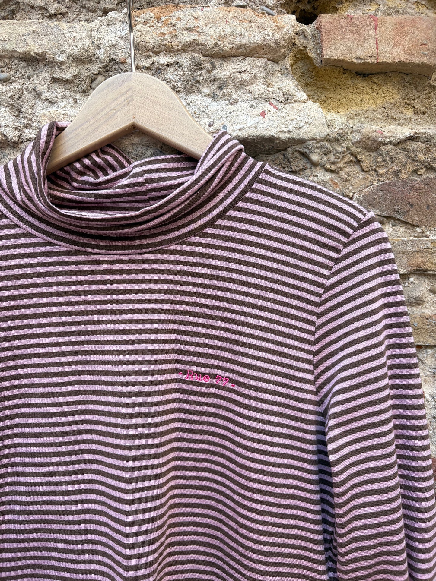 Camiseta cuello alto rayas Rue 77