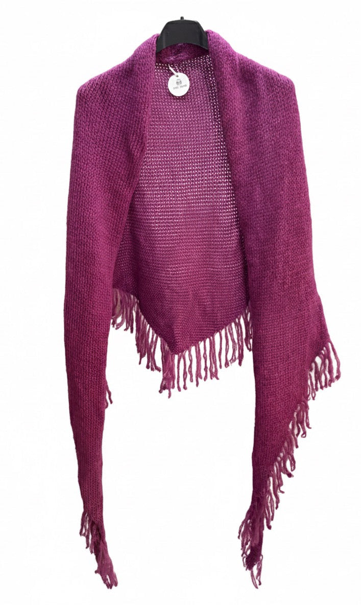 Chal de lana con flecos