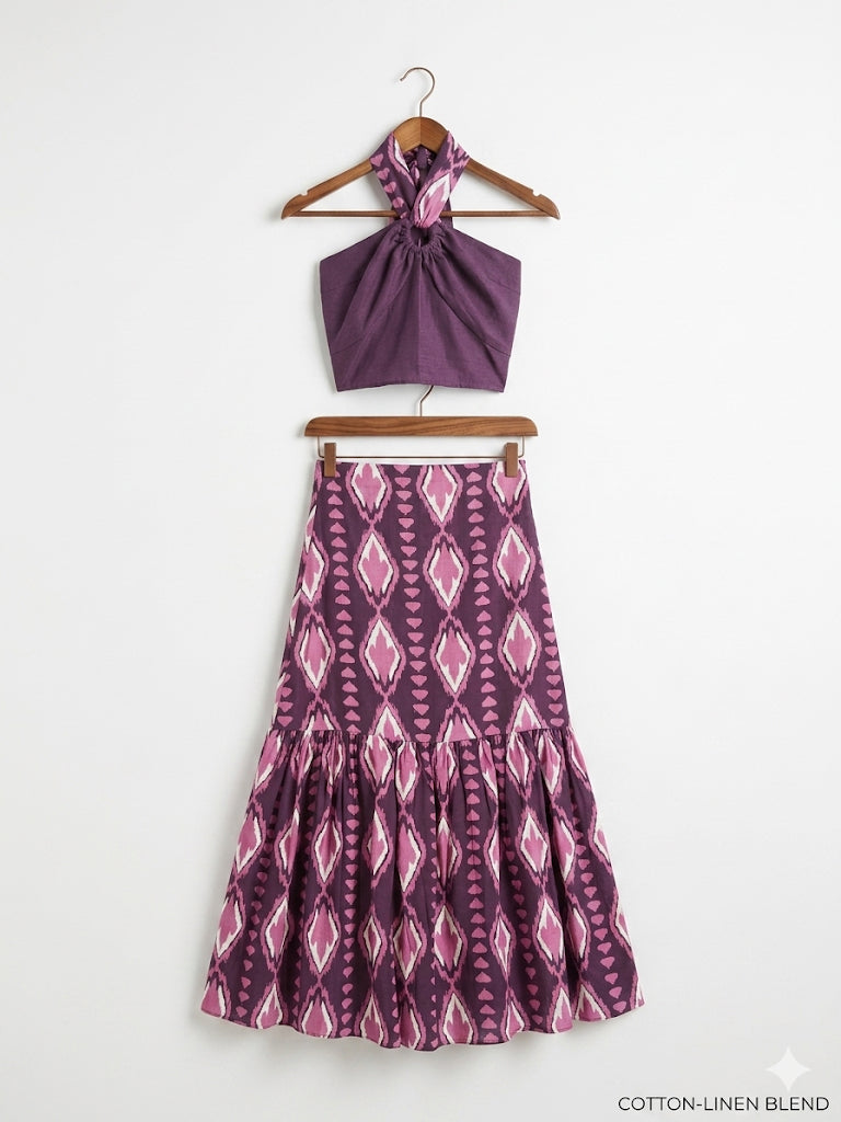 Conjunto de falda y top (2 tonos)