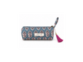 Estuche en block print de la India AZUL LAVANDA