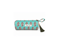 Estuche en block print de la India AZUL TURQUESA