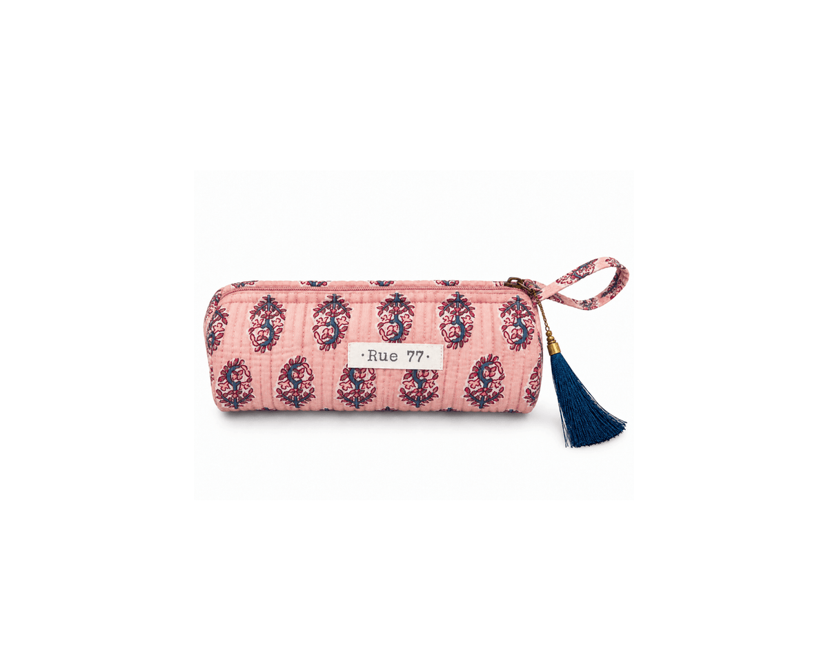 Estuche en block print de la India ROSA